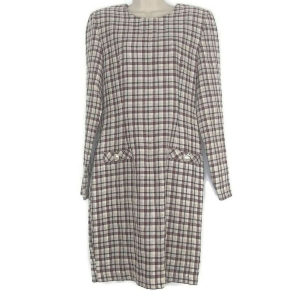 1980's Plaid Sheath Dress
